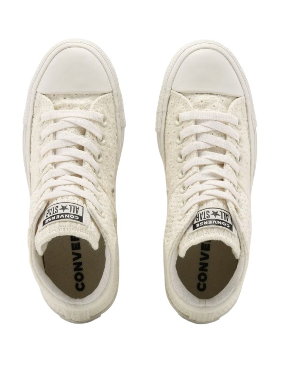 Converse CTAS Madison Mid Crochet Knit Lace Egret/Vintage White Women - Picture 2 of 8
